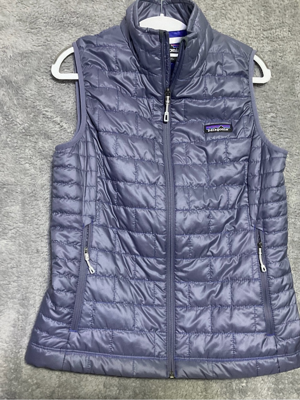 Patagonia Nano Puff Quilted Vest Full Zipper SZ Medium Lilac